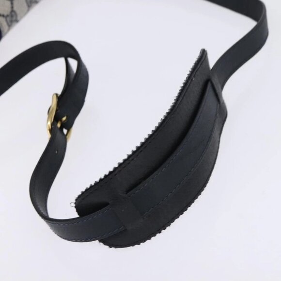 GUCCI GG Supreme Sherry Line Shoulder Bag PVC Navy Gold Red Auth BA5636 - Picture 8 of 16